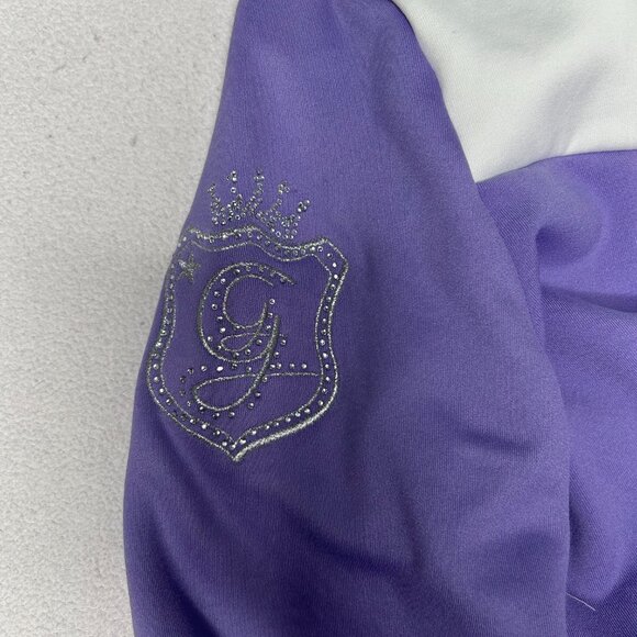 Gray/Purple/White zip up long sleeve top - Picture 4 of 4